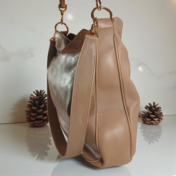 Authentic GUCCI Bamboo Leather Shoulder/Hand Bag Leather Brown Gold MSRP $1750 - Picture 4 of 16